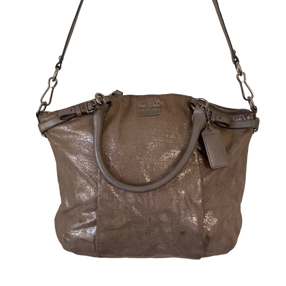 COACH MADISON SOPHIA METALLIC SATCHEL BAG - Picture 14 of 16